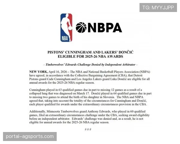 爱德华兹申诉被驳回，无缘本赛季个人奖项评选